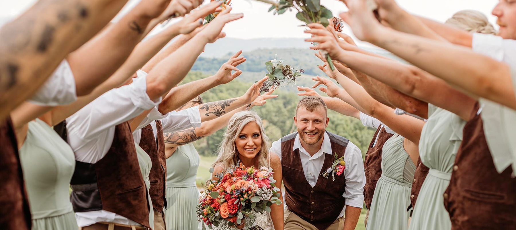 Arms raised